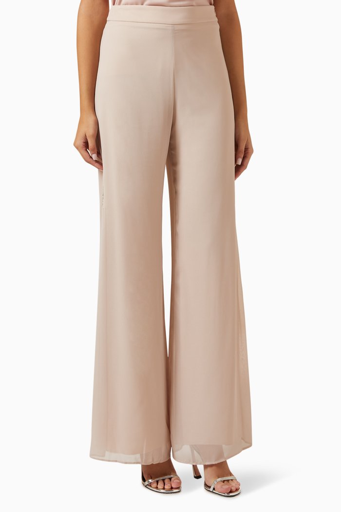

Wide-leg Pants in Chiffon, Neutral