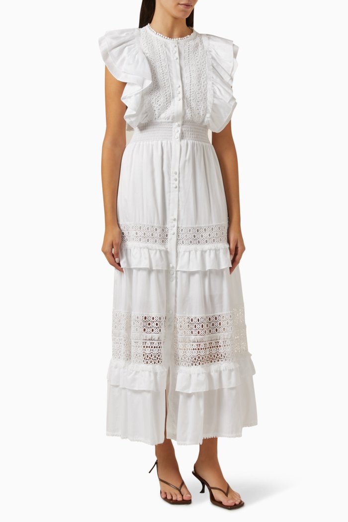 Tiered Maxi Dress, White