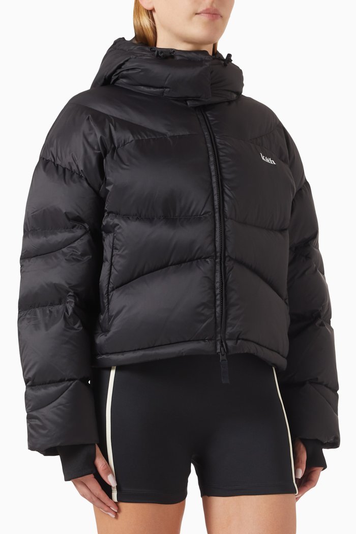 

Wynne Crop Puffer Jacket in Nylon, Black