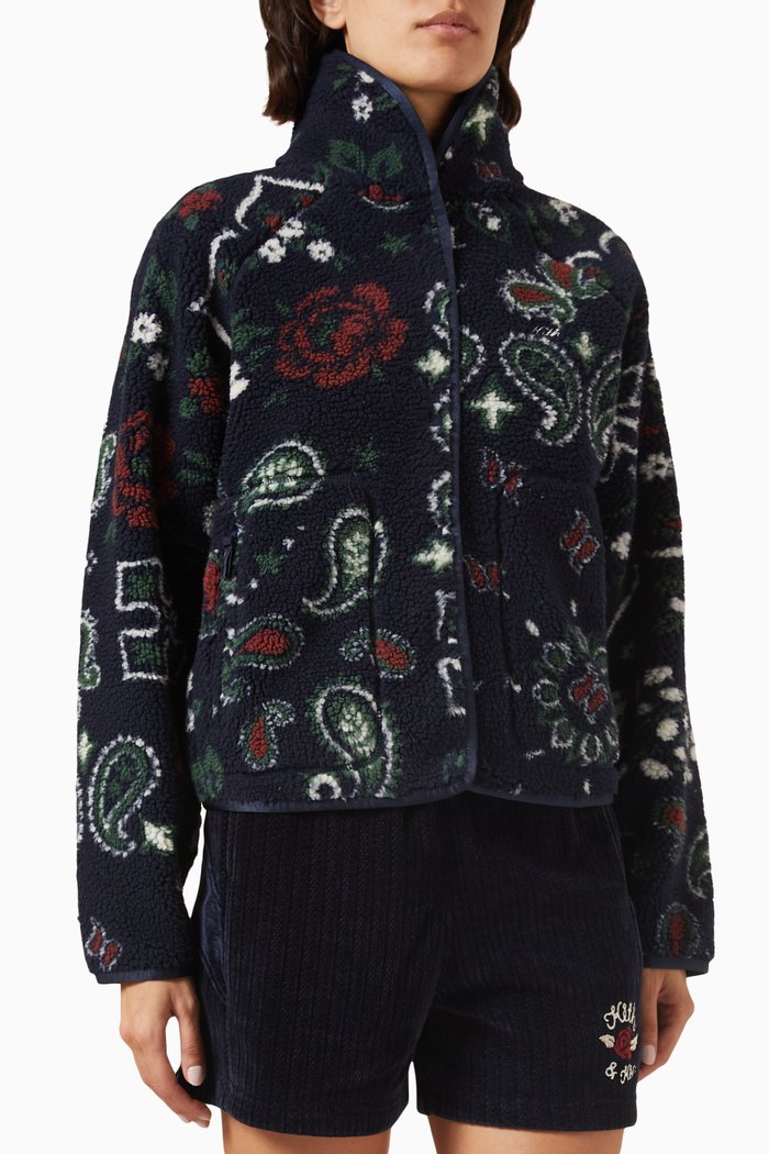 

Grayson Jacket in Paisley Jacquard Sherpa, Green