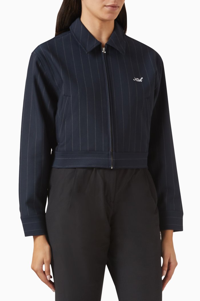 

Billie Pinstripe Jacket in Stretch Double-weave, Blue