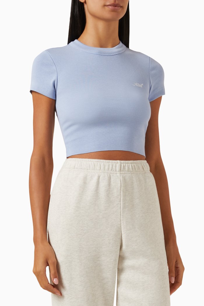 

Mulberry Tee II T-shirt in Soft Ribbed-fabric, Blue