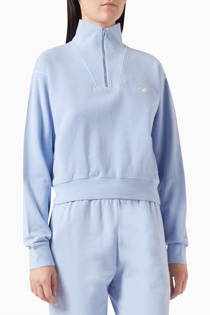 

Ryder Quarter-zip Sweatshirt in Cotton, Blue