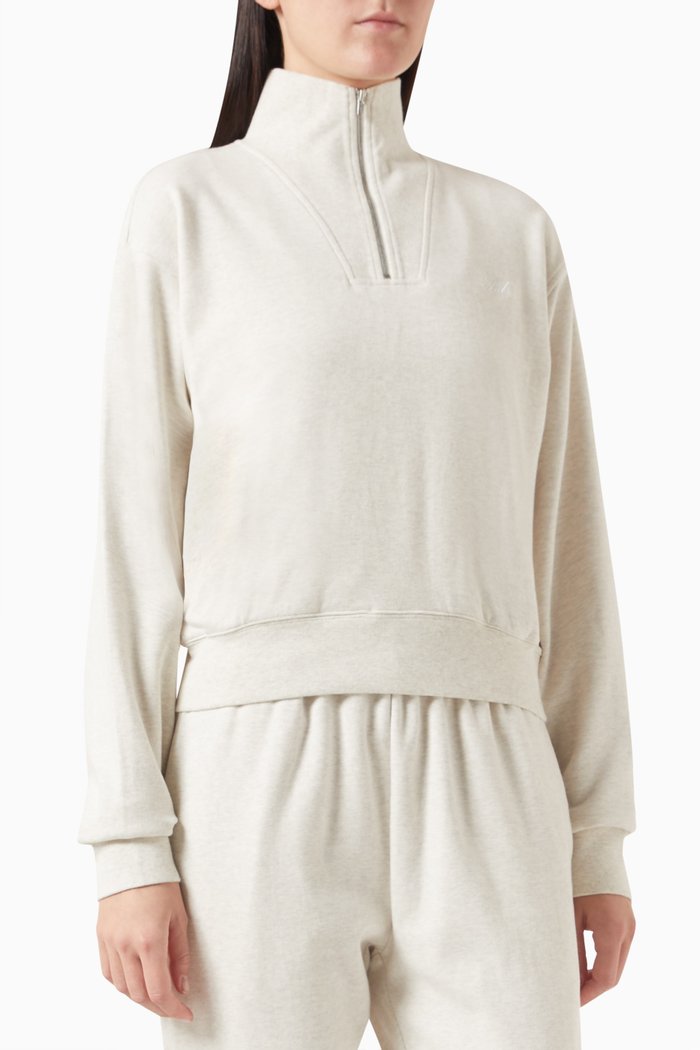 

Ryder Quarter-zip Sweatshirt in Cotton, Grey
