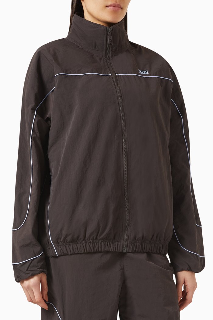 

Azariah Track Zip Jacket in Nylon, Brown