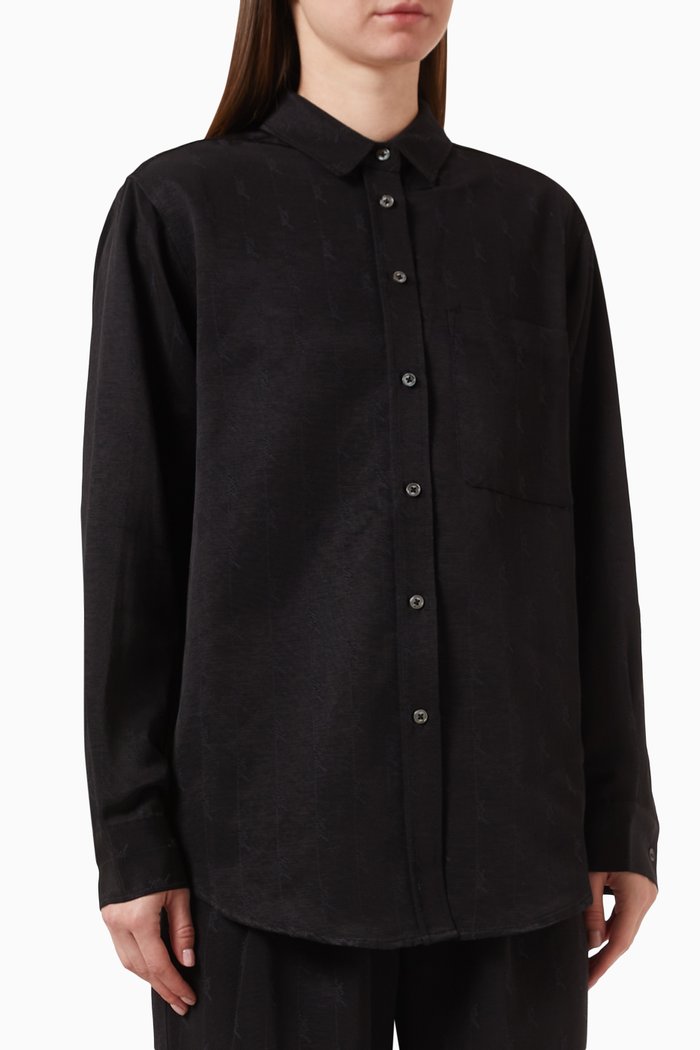 

Ora II Suiting Shirt in Cotton-blend, Black