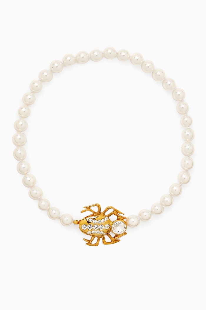 Pearl Spider Necklace, White