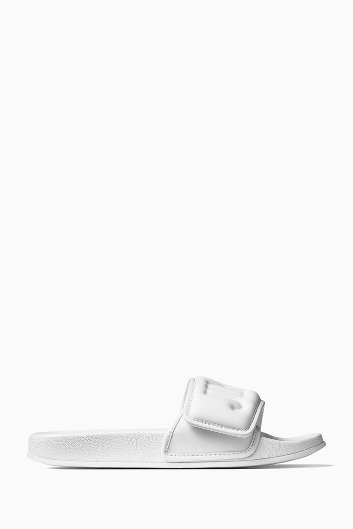 

Fitz Logo Slides in Lycra, White