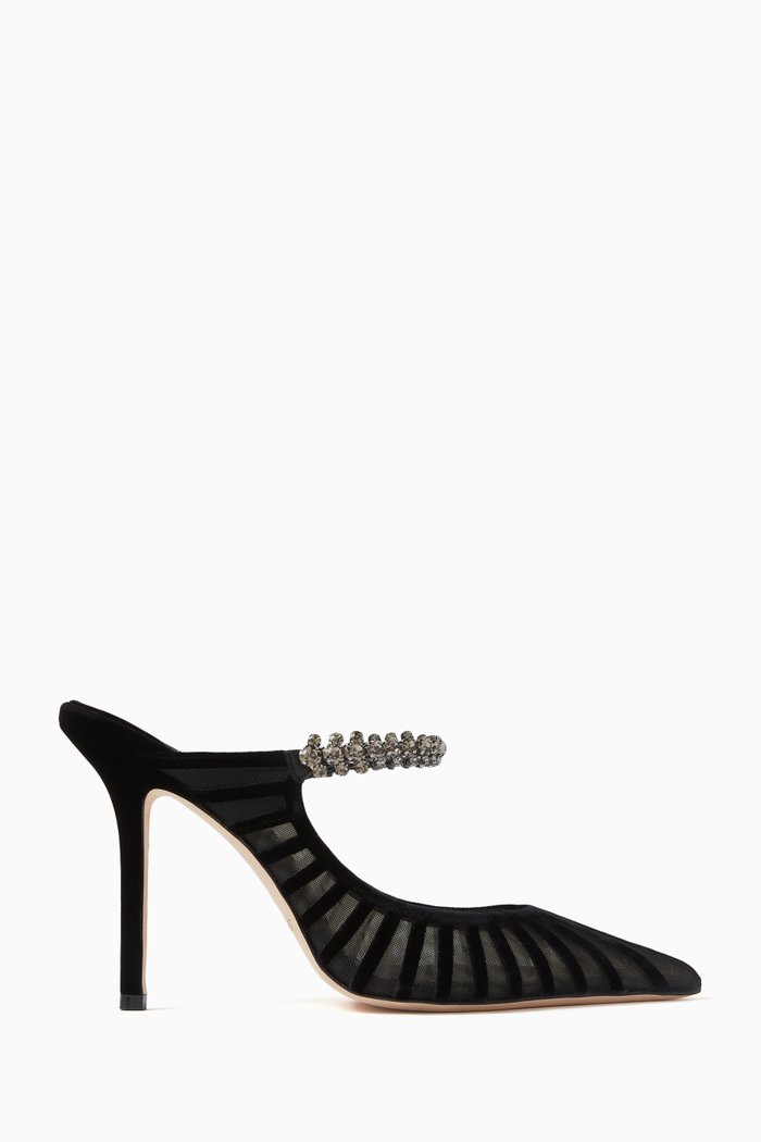 

Bing 100 Mules in Mesh & Velvet, Black