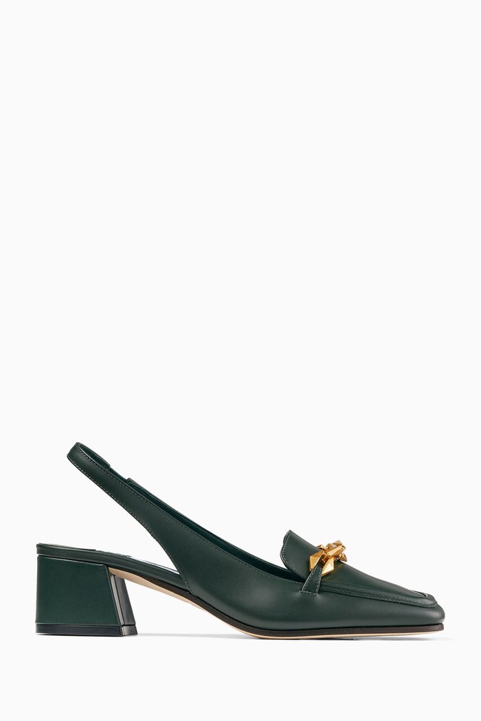 

Diamond Tilda 45 Slingback Pumps in Leather, Green