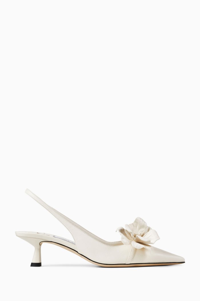 

Amita 45 Slingback Pumps in Smooth Leather, Neutral