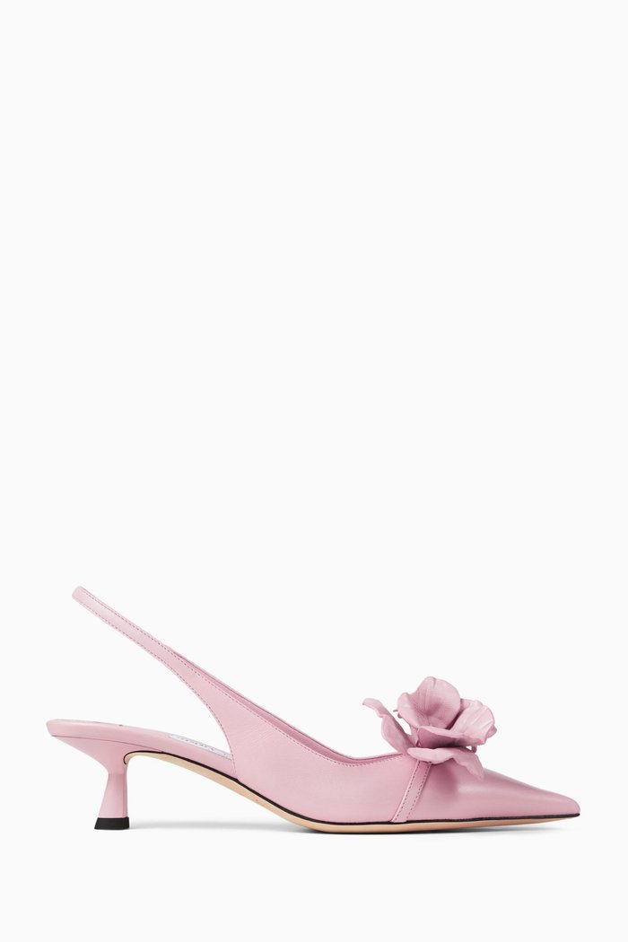 

Amita 45 Slingback Pumps in Smooth Leather, Pink