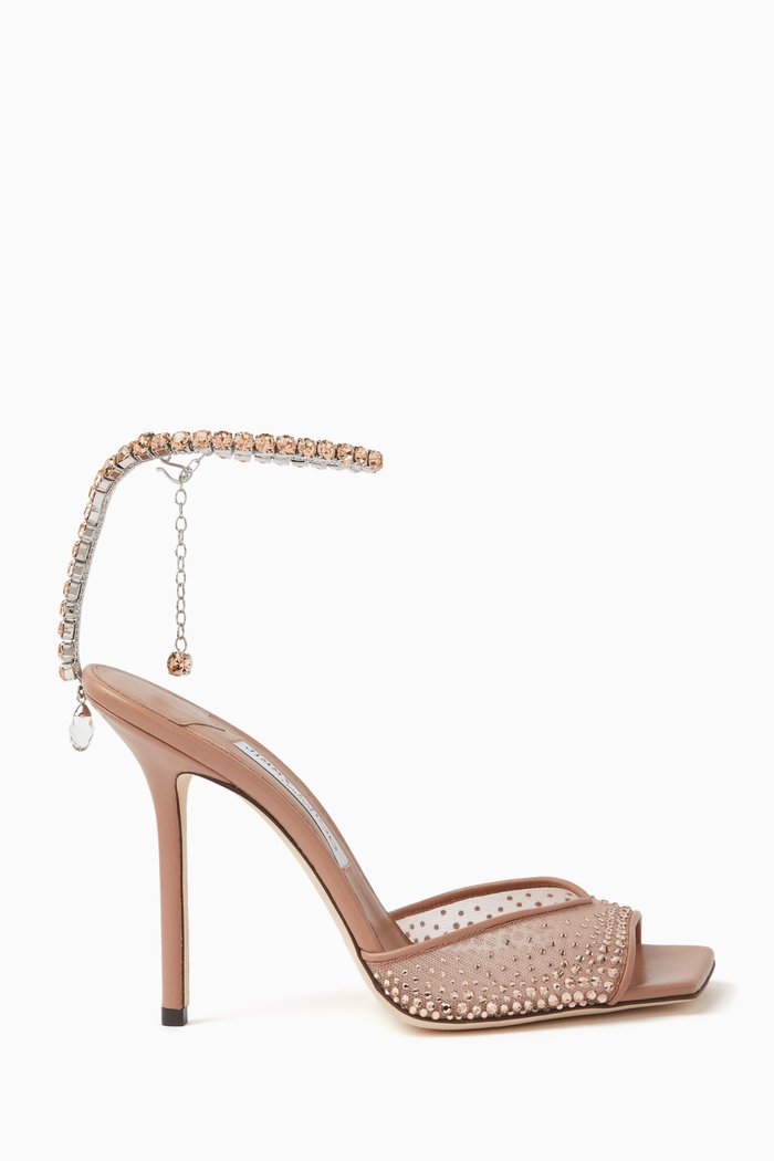 

Saeda 100 Sandals in Crystal Mesh, Pink