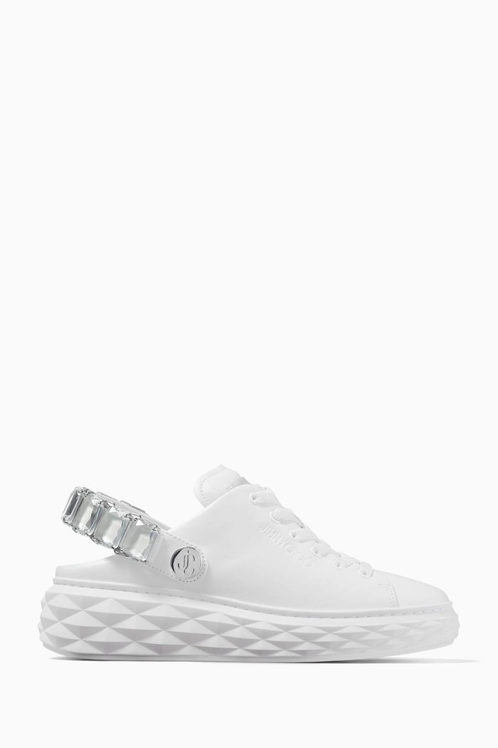

Diamond Sling Sneakers in Leather, White