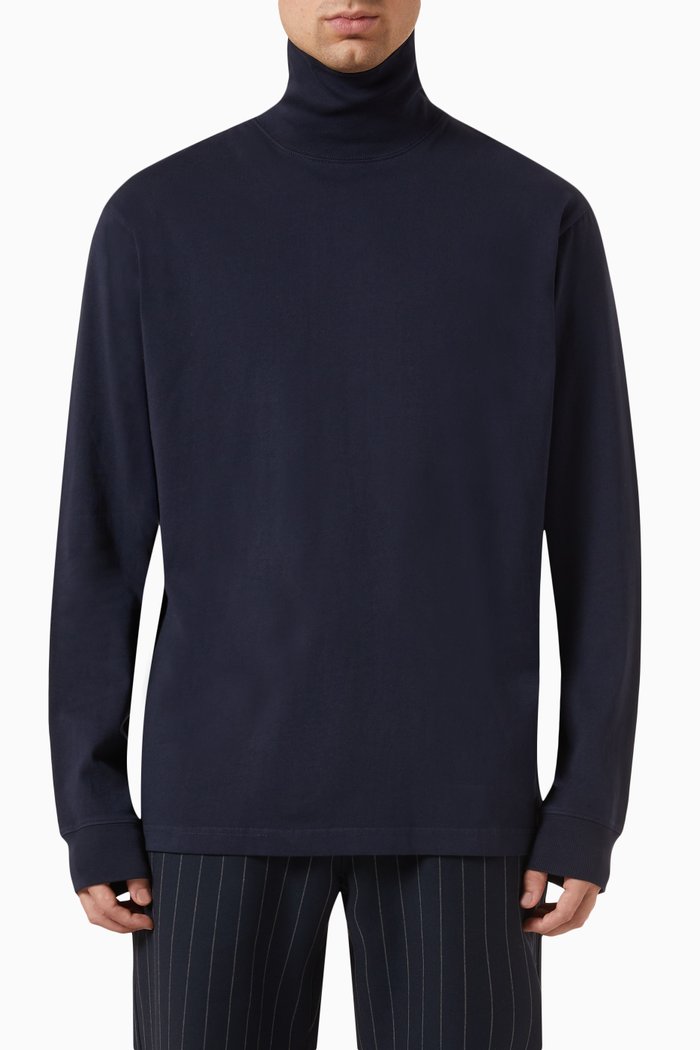Kith Cortland Turtleneck Sweatshirt in Cotton-jersey, Blue