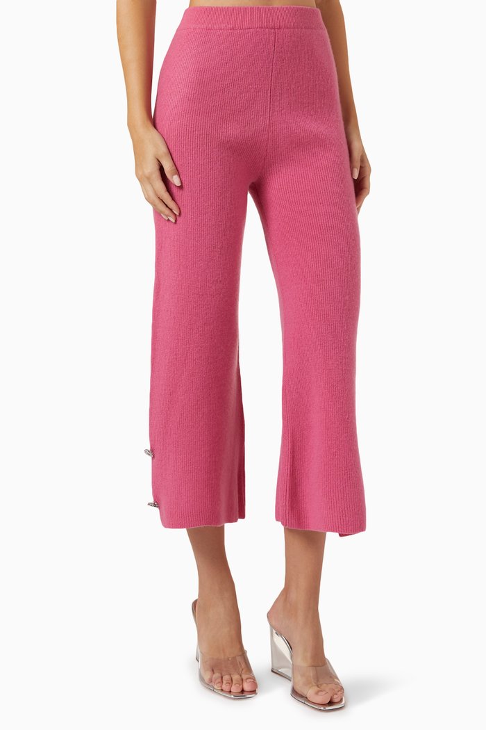 

Buttoned-detail Pant in Merino Wool, Pink