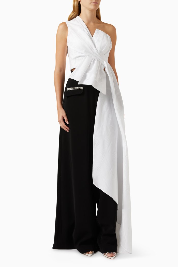 

One-shoulder Gown, White