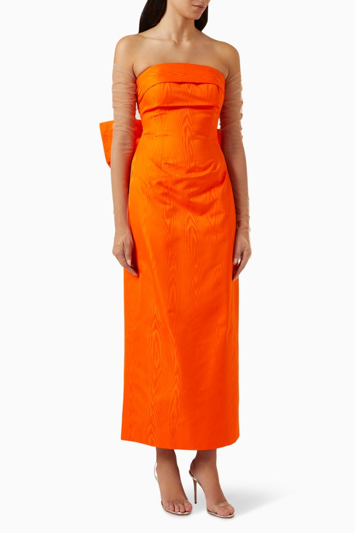 

Strapless Bow Maxi Dress, Orange