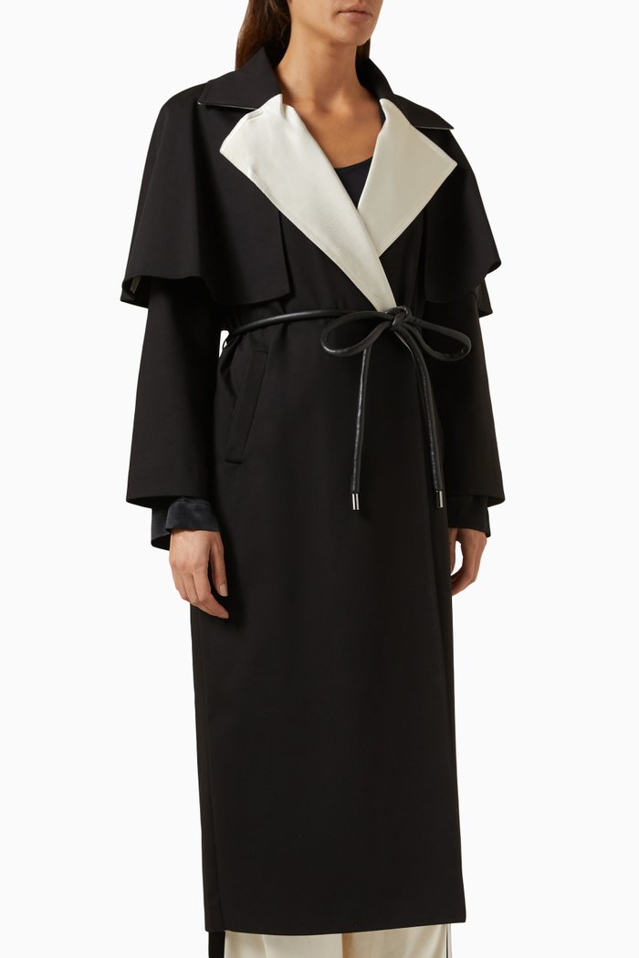 

Windbreaker Coat in Cotton-blend, Black