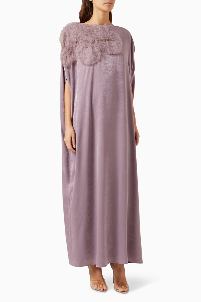 

Bead-embellished Cape-style Kaftan, Pink
