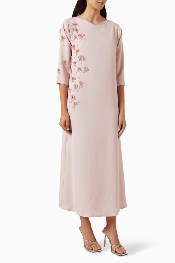 

3D Bead-embellished Kaftan, Pink