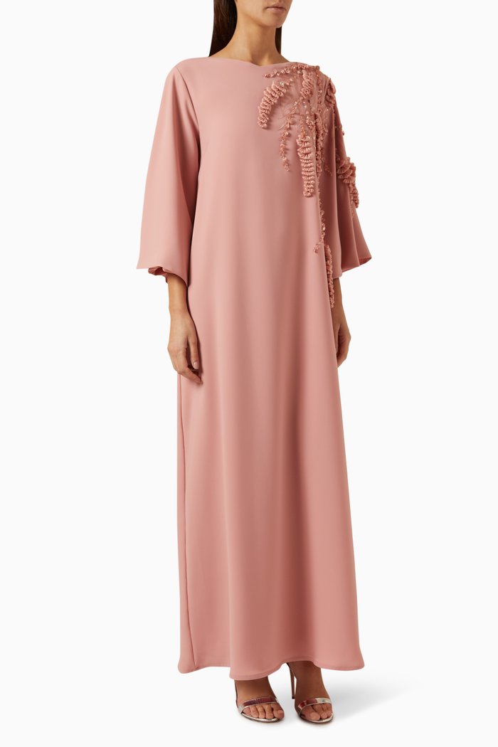 

3D Bead-embellished Kaftan, Pink