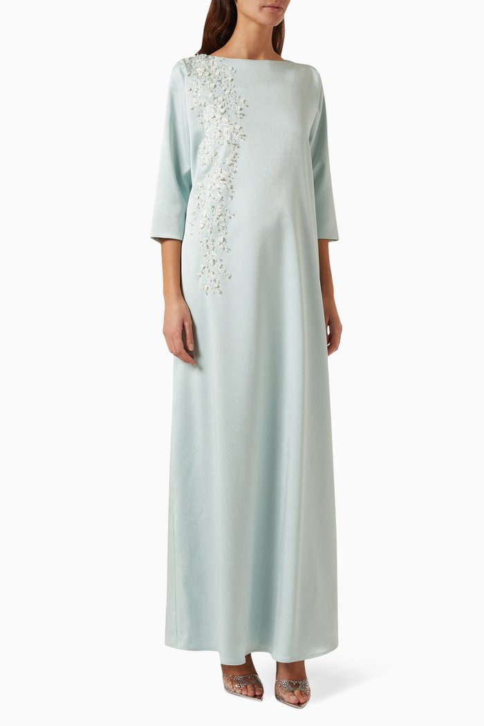 

3D Bead-embellished Kaftan, Blue