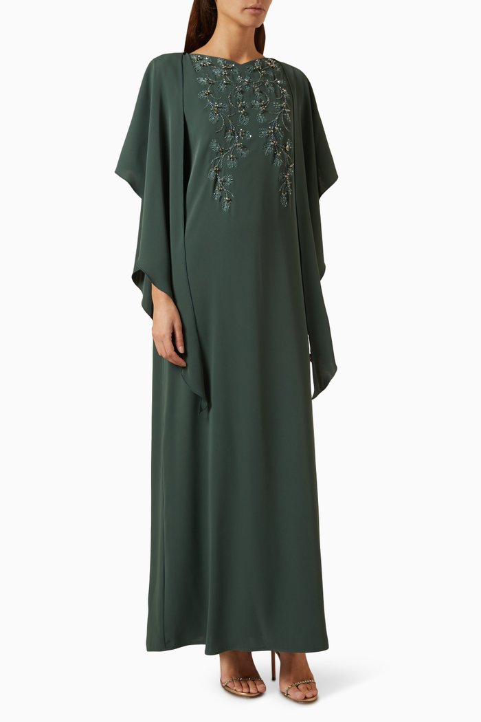 

Sequin Embroidered Kaftan, Green