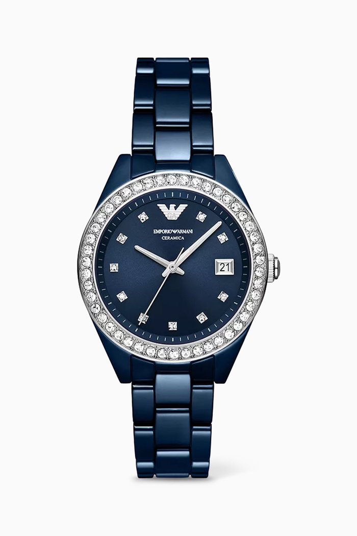 

Leo Quartz Watch, 36mm, Blue