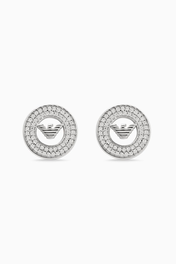 

Key Basics Stud Earrings, Silver