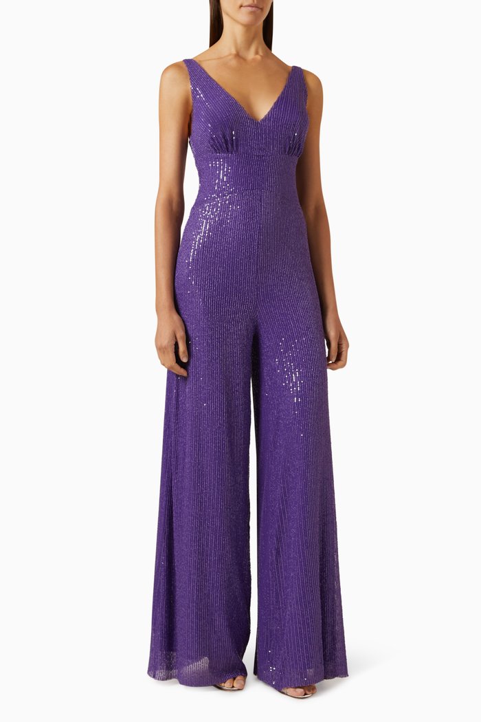 

Sequin-embellished Jumpsuit, Purple