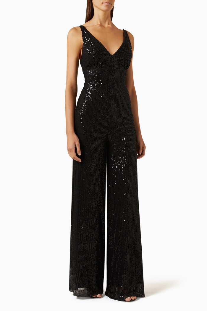 

Sequin-embellished Jumpsuit, Black