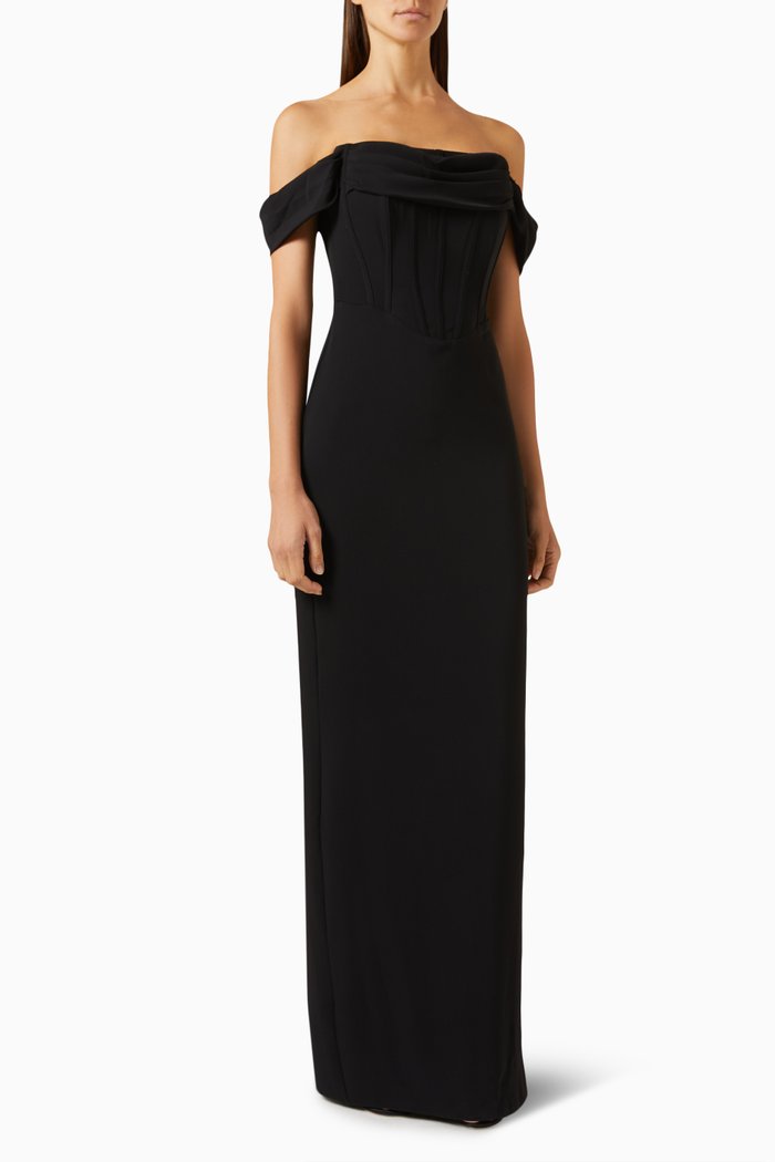 

Corset Off-shoulder Dress, Black