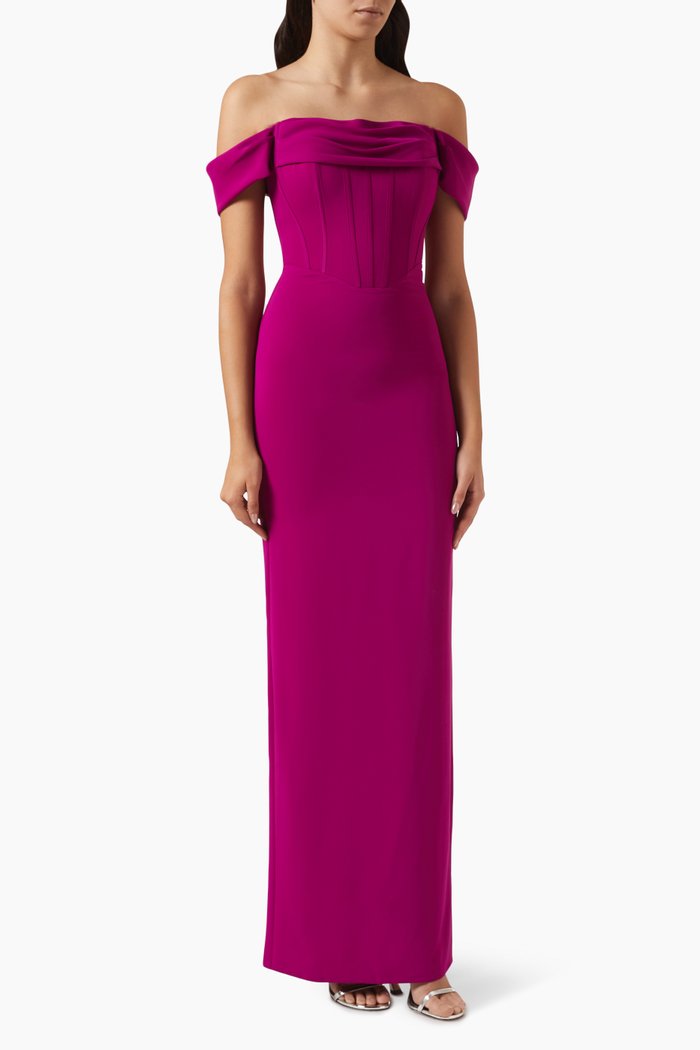 

Corset Off-the-shoulders Dress, Pink