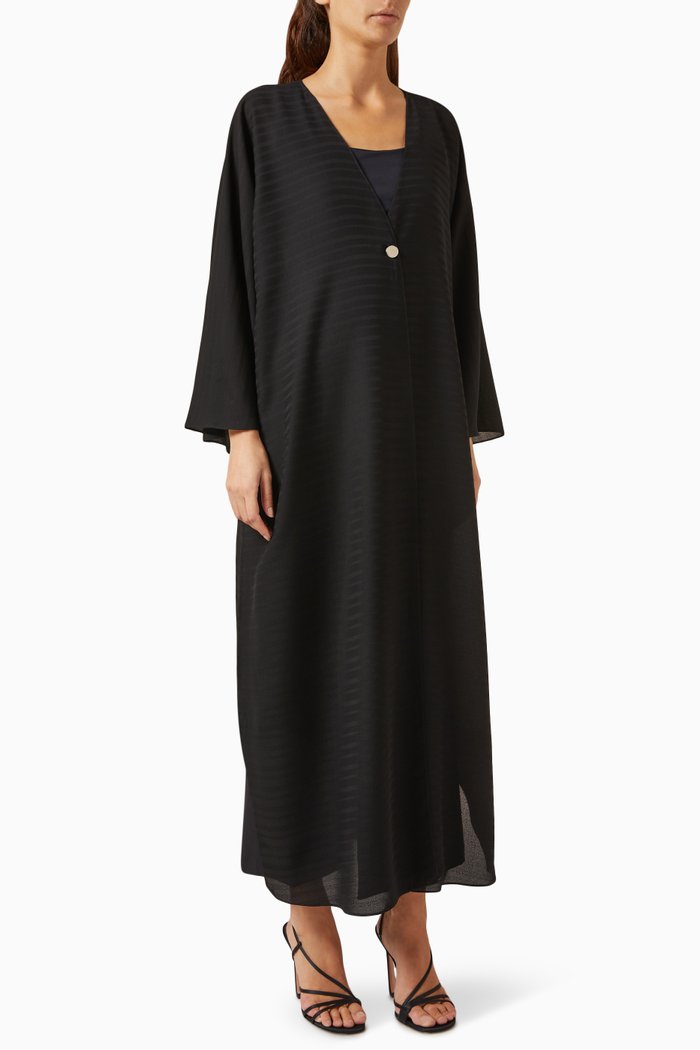 

Loose-cut Linear Abaya in Crepe, Multicolour