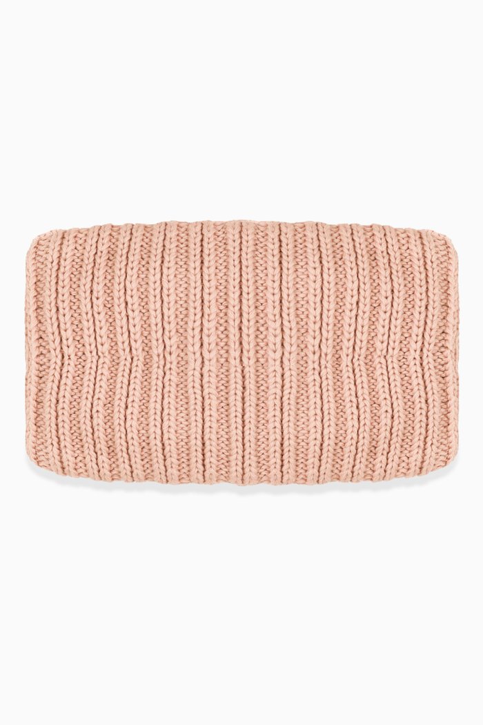 

Fleece-Lined Knitted Snood in Organic Cotton, Pink