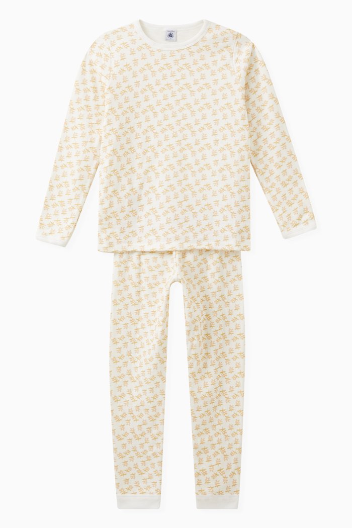 

Floral Tube Knit Pyjamas in Cotton, Multicolour