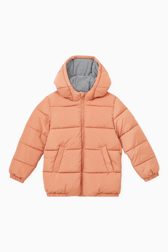 

Hooded Puffer Jacket in Polyester, Pink