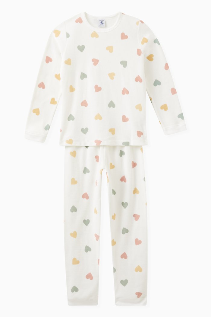 

Heart Print Pyjamas in Velour, Multicolour