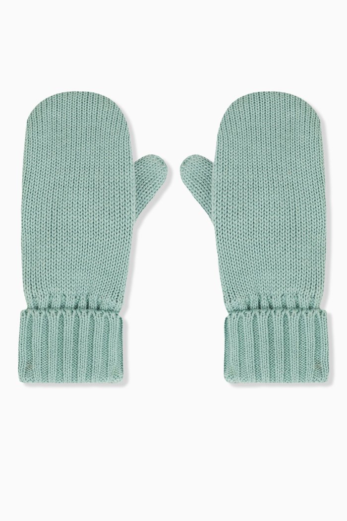 

Unisex Fleece-Lined Mittens in Organic Cotton, Green