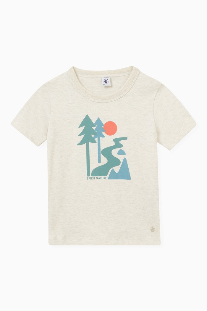 

Graphic Print T-Shirt in Cotton, Neutral