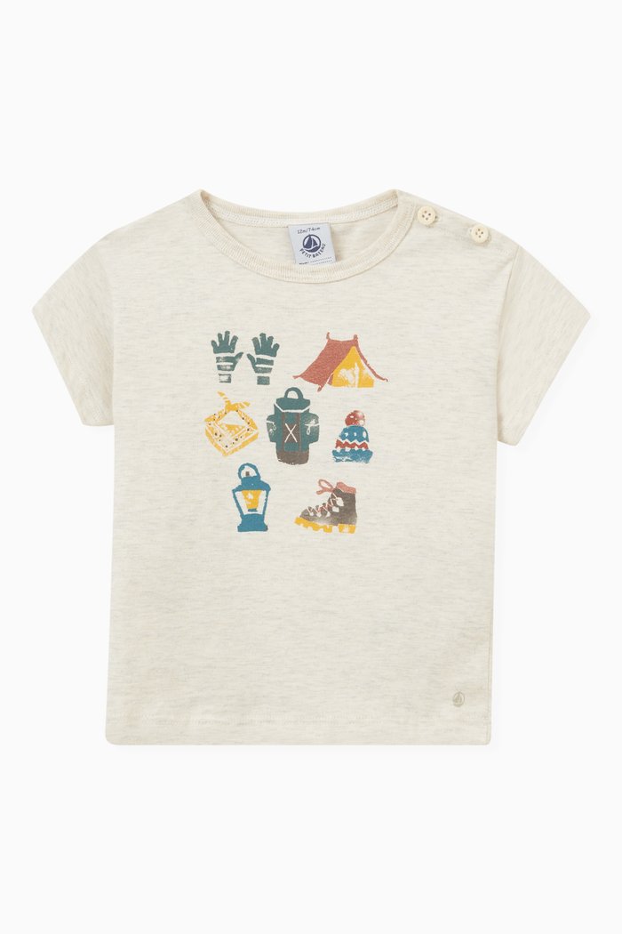 

Graphic Print T-Shirt in Cotton, Neutral