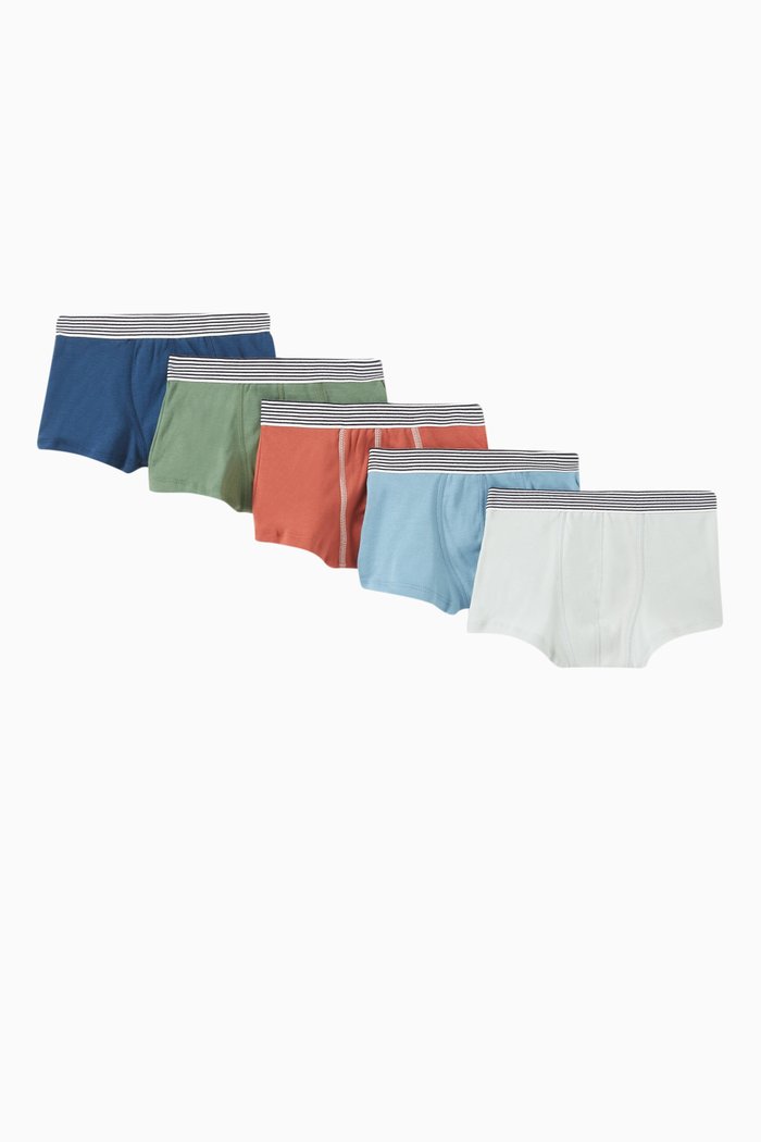 

Striped Boxer Shorts in Cotton, Pack of Five, Multicolour