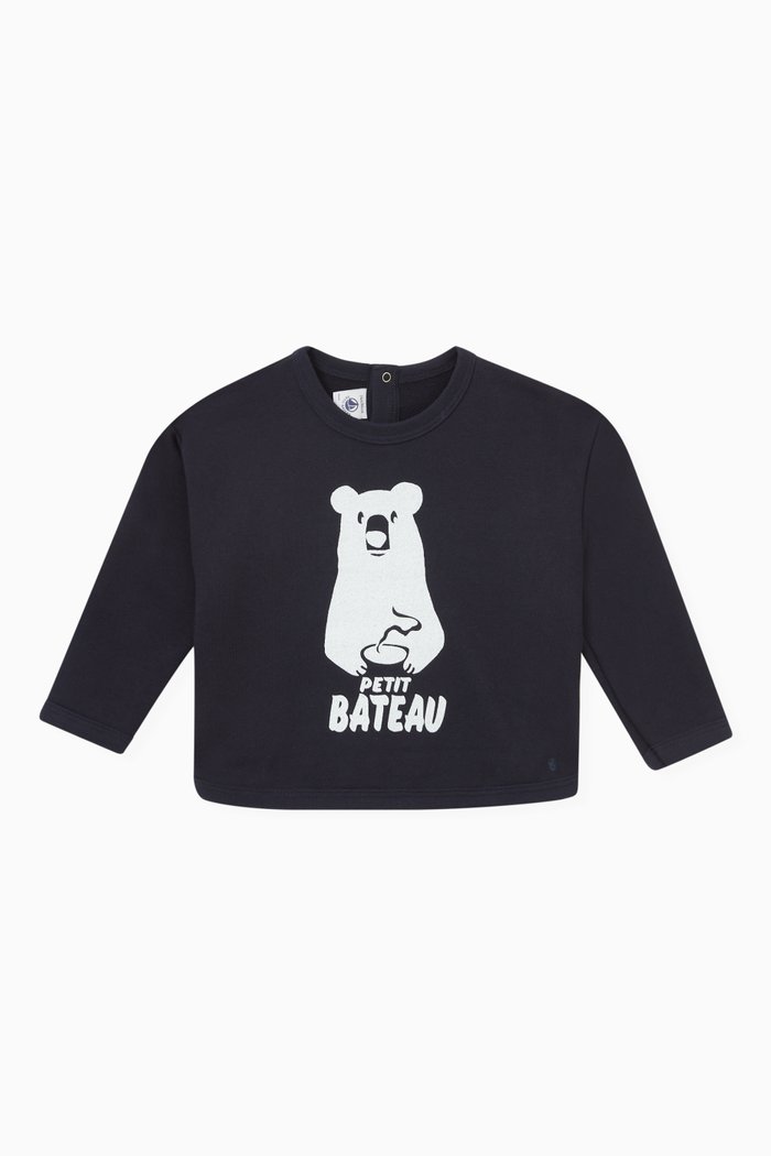 

Fleece Sweatshirt in Cotton, Blue