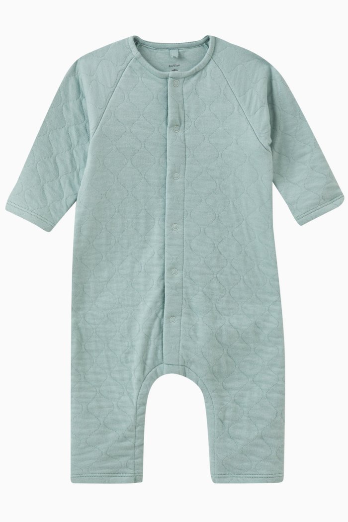 

Quilted Tube Knit Jumpsuit in Cotton, Green