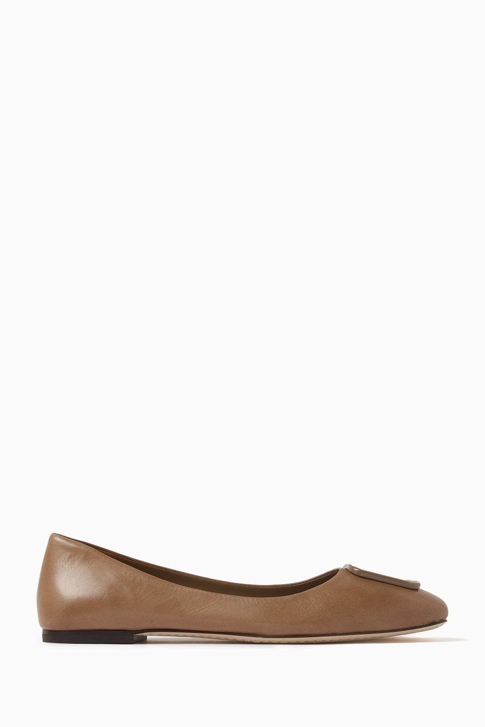 

Georgia Ballet Flats in Soft Leather, Neutral
