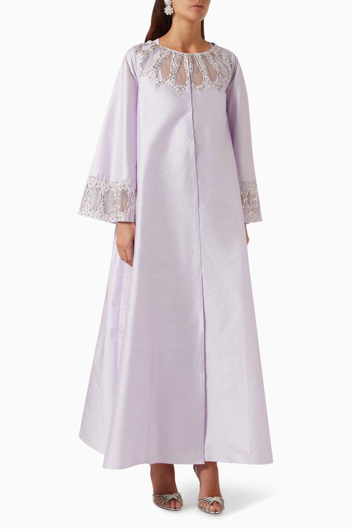 

Nya Embellished Kaftan in Silk-taffeta, Purple