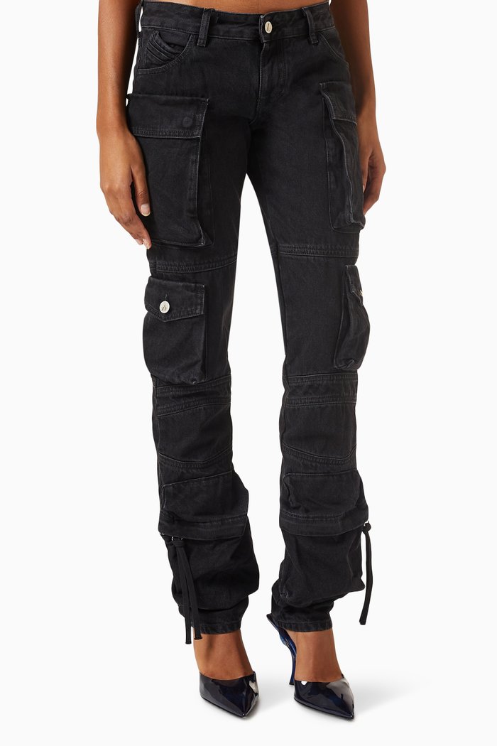 

Essie Cargo Jeans in Denim, Black
