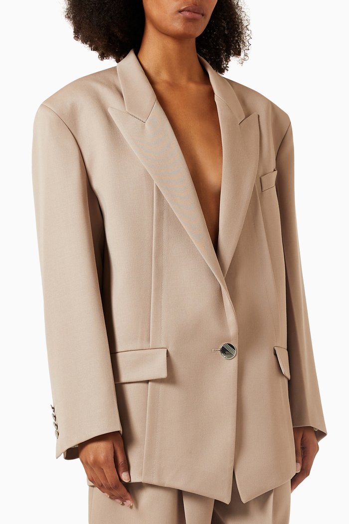 

Glen Oversized Blazer in Gabardine, Neutral