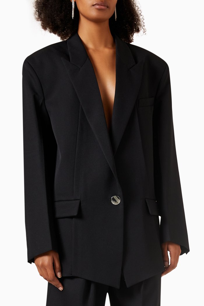 

Glen Oversized Blazer in Gabardine, Black